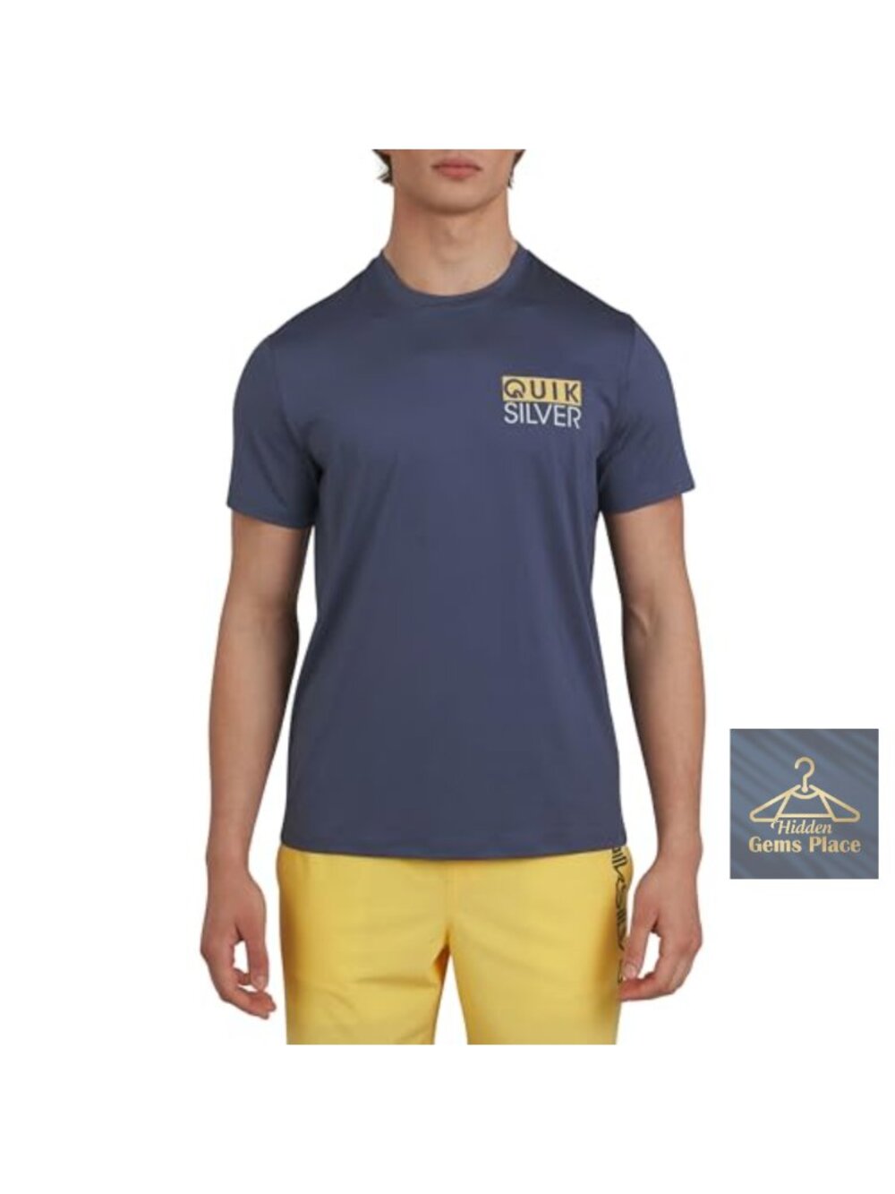 Men's UPF 50 Short Sleeve Sun Tee Rash Guard, Performance Swim Shirt